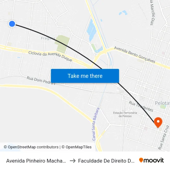 Avenida Pinheiro Machado 692 to Faculdade De Direito Da Ufpel map
