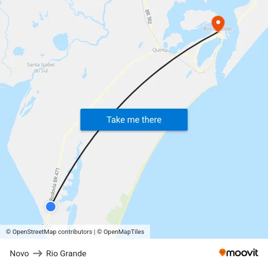Novo to Rio Grande map