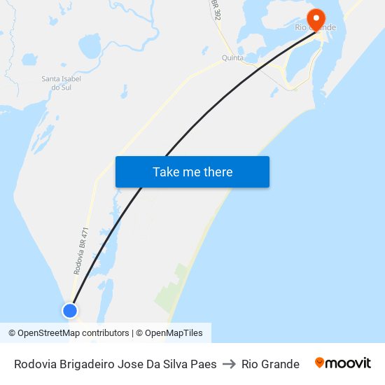 Rodovia Brigadeiro Jose Da Silva Paes to Rio Grande map
