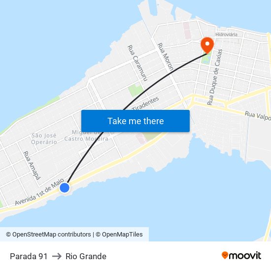 Parada 91 to Rio Grande map