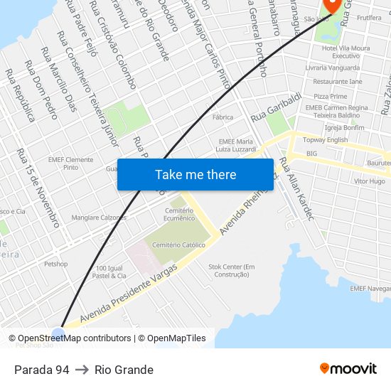 Parada 94 to Rio Grande map