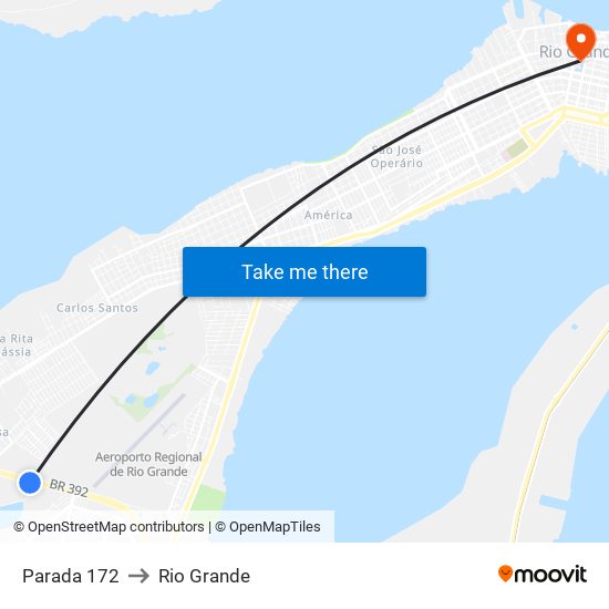 Parada 172 to Rio Grande map