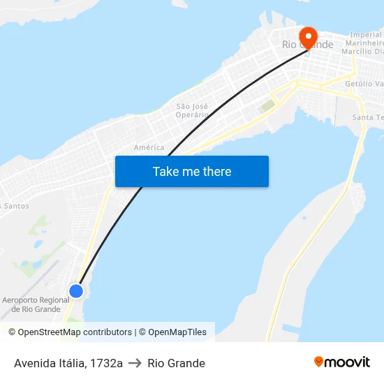 Avenida Itália, 1732a to Rio Grande map