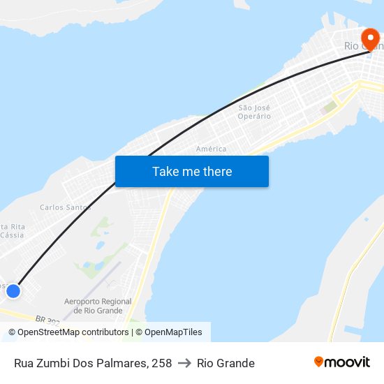 Rua Zumbi Dos Palmares, 258 to Rio Grande map