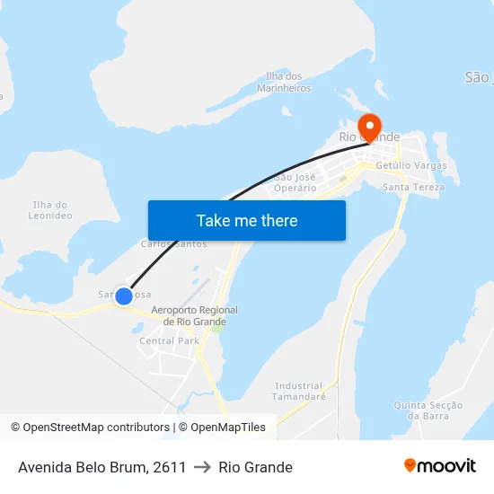 Avenida Belo Brum, 2611 to Rio Grande map
