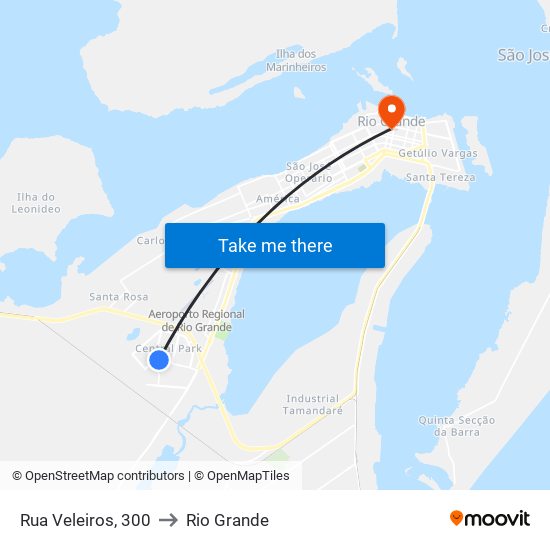 Rua Veleiros, 300 to Rio Grande map