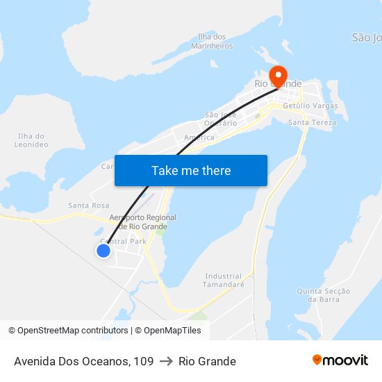 Avenida Dos Oceanos, 109 to Rio Grande map