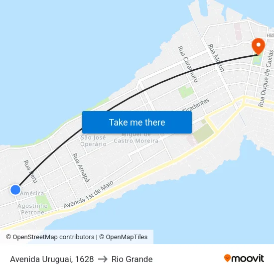 Avenida Uruguai, 1628 to Rio Grande map