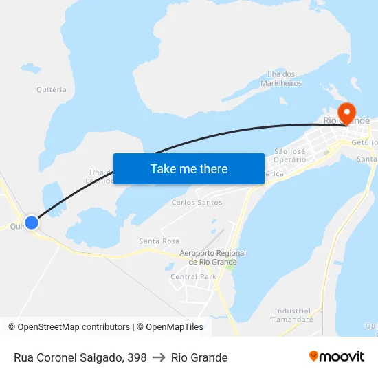 Rua Coronel Salgado, 398 to Rio Grande map