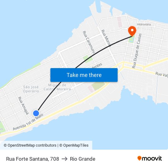 Rua Forte Santana, 708 to Rio Grande map