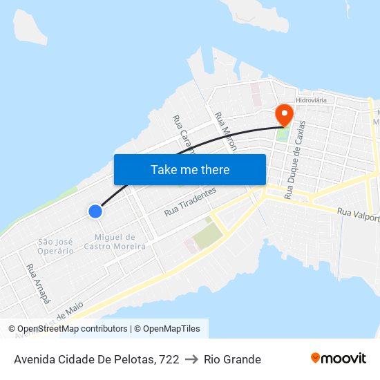 Avenida Cidade De Pelotas, 722 to Rio Grande map