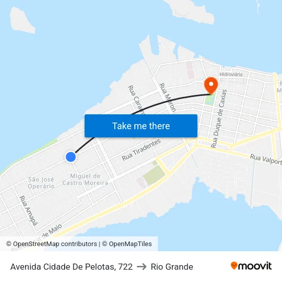 Avenida Cidade De Pelotas, 722 to Rio Grande map