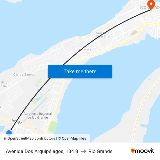Avenida Dos Arquipélagos, 134 B to Rio Grande map