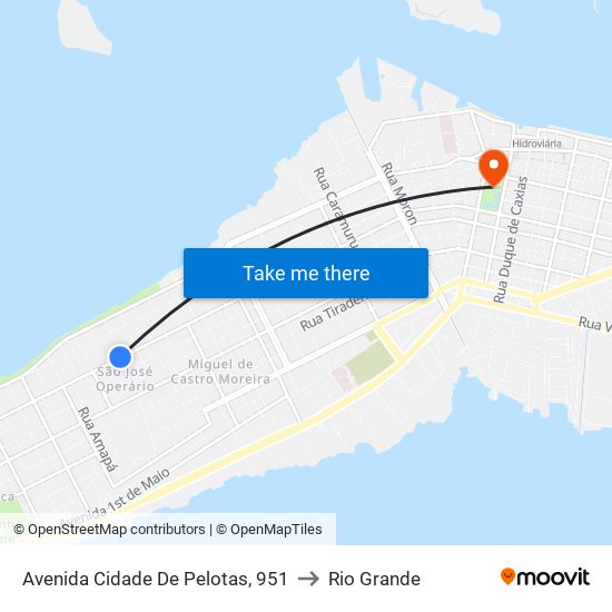 Avenida Cidade De Pelotas, 951 to Rio Grande map