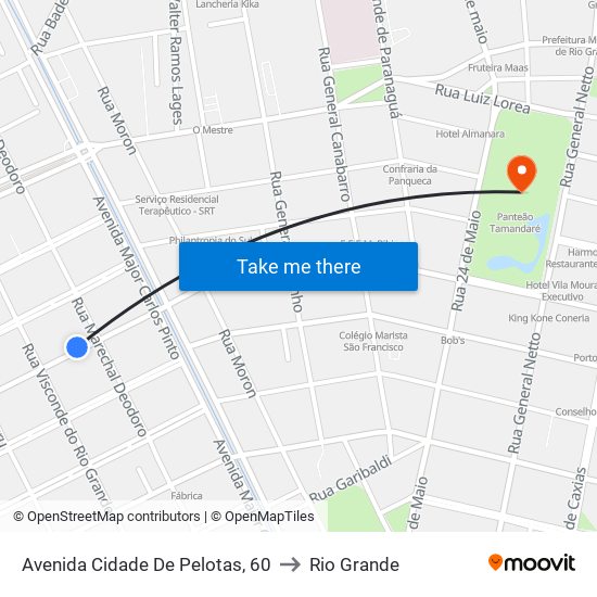 Avenida Cidade De Pelotas, 60 to Rio Grande map