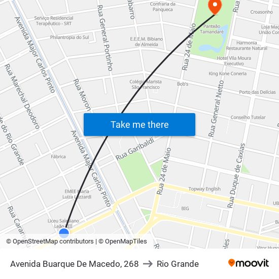 Avenida Buarque De Macedo, 268 to Rio Grande map