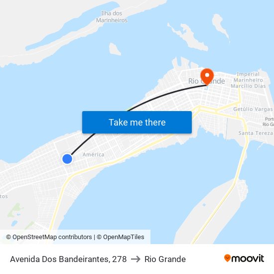 Avenida Dos Bandeirantes, 278 to Rio Grande map
