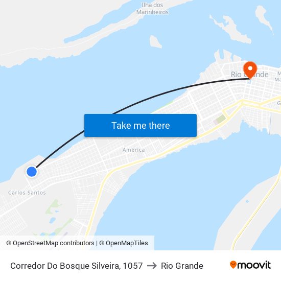 Corredor Do Bosque Silveira, 1057 to Rio Grande map