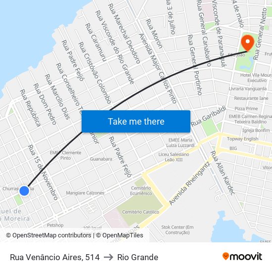 Rua Venâncio Aires, 514 to Rio Grande map