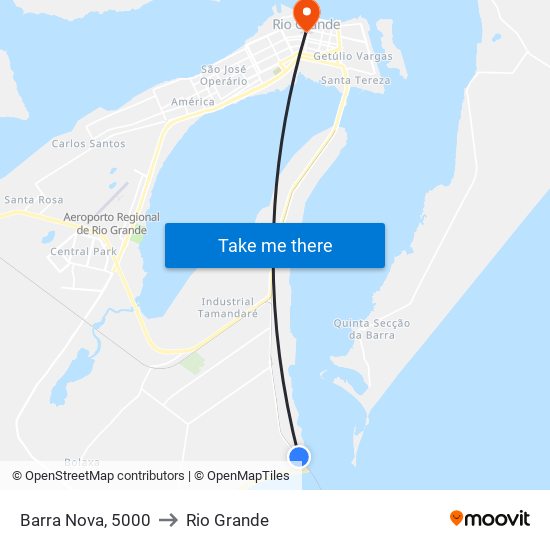 Barra Nova, 5000 to Rio Grande map