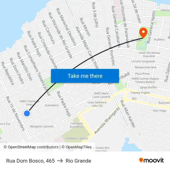 Rua Dom Bosco, 465 to Rio Grande map