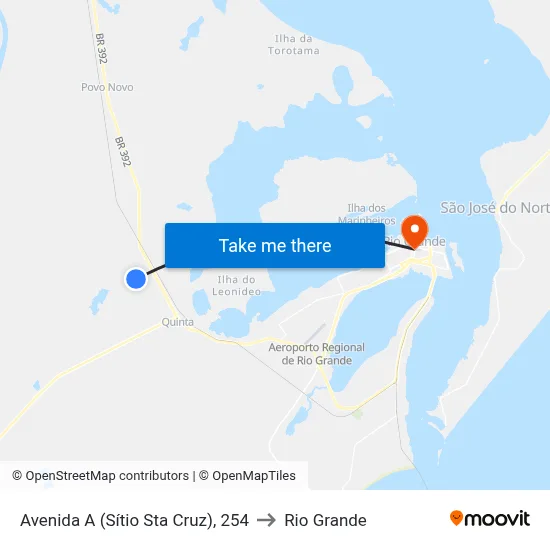 Avenida A (Sítio Sta Cruz), 254 to Rio Grande map