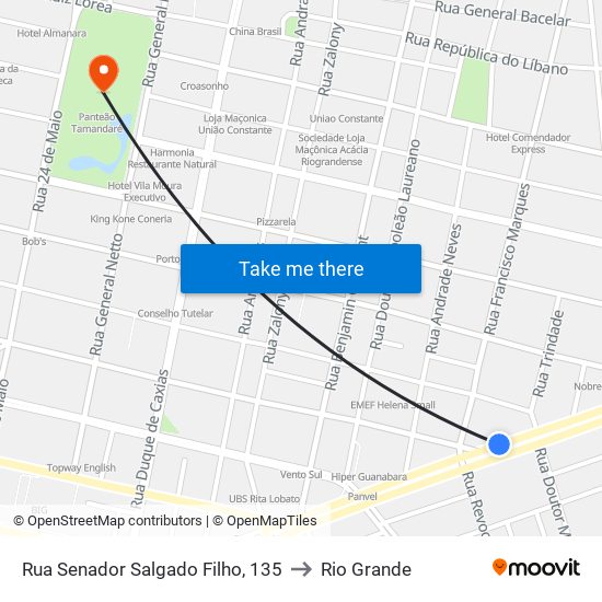 Rua Senador Salgado Filho, 135 to Rio Grande map