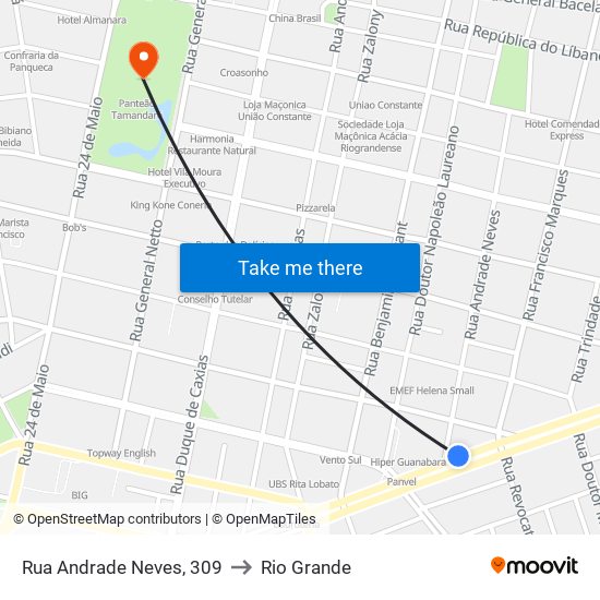Rua Andrade Neves, 309 to Rio Grande map