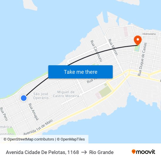 Avenida Cidade De Pelotas, 1168 to Rio Grande map