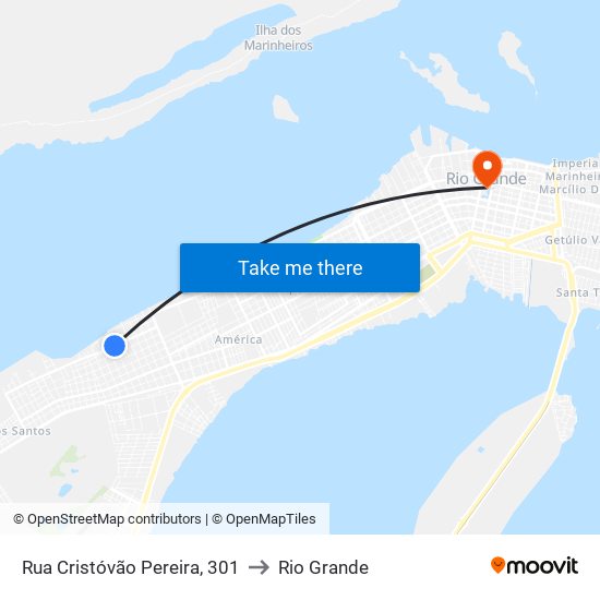 Rua Cristóvão Pereira, 301 to Rio Grande map