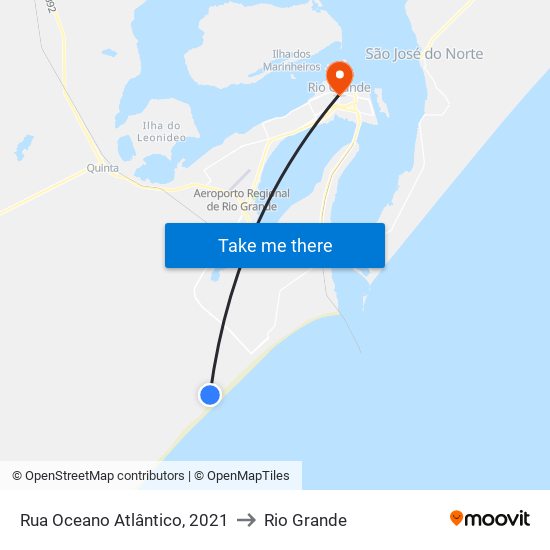 Rua Oceano Atlântico, 2021 to Rio Grande map