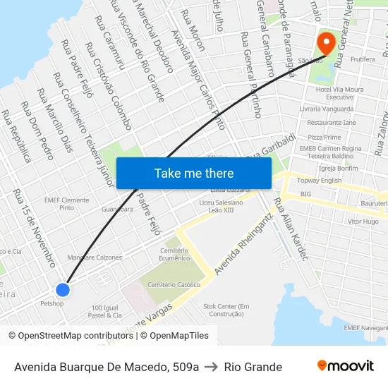 Avenida Buarque De Macedo, 509a to Rio Grande map