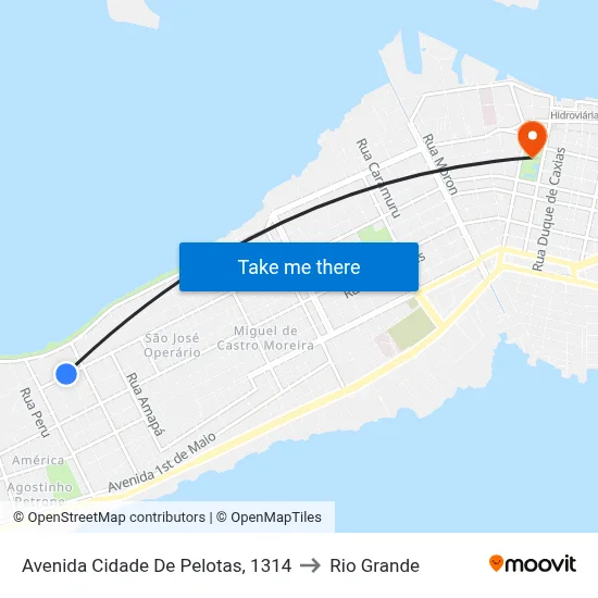 Avenida Cidade De Pelotas, 1314 to Rio Grande map