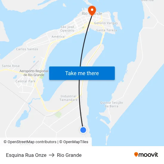 Esquina Rua Onze to Rio Grande map