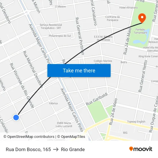Rua Dom Bosco, 165 to Rio Grande map