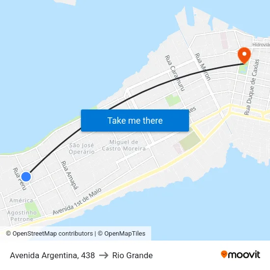 Avenida Argentina, 438 to Rio Grande map