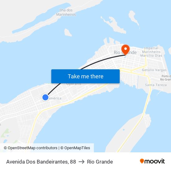 Avenida Dos Bandeirantes, 88 to Rio Grande map