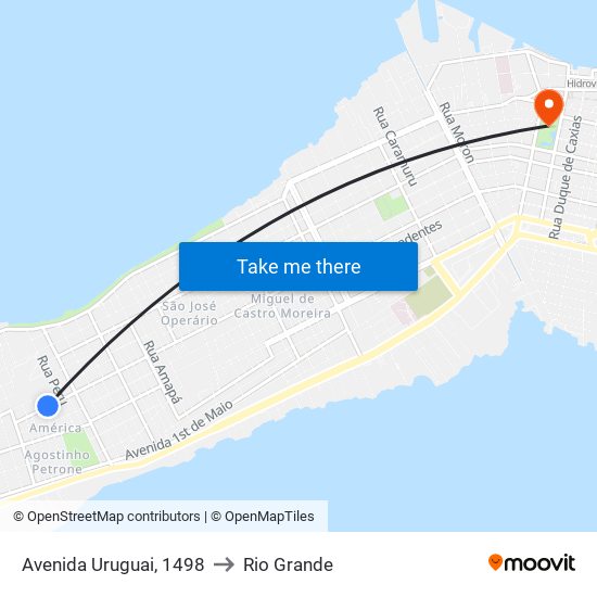 Avenida Uruguai, 1498 to Rio Grande map