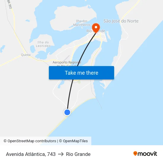 Avenida Atlântica, 743 to Rio Grande map