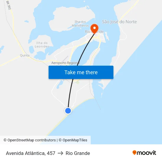 Avenida Atlântica, 457 to Rio Grande map