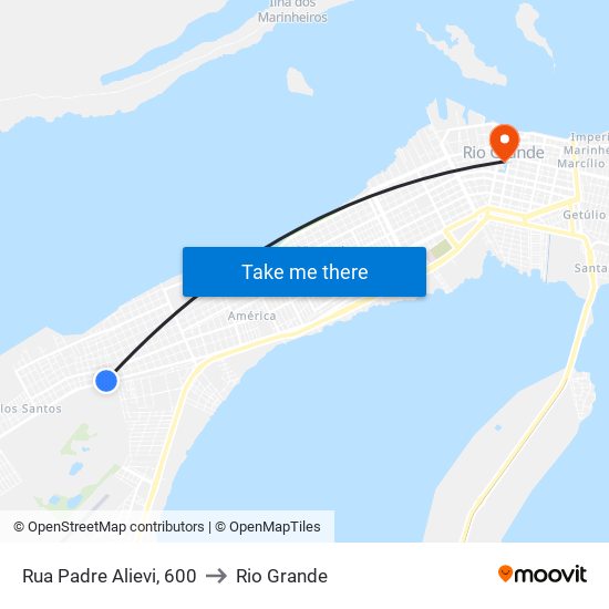 Rua Padre Alievi, 600 to Rio Grande map