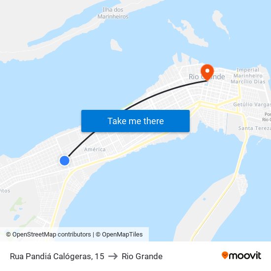 Rua Pandiá Calógeras, 15 to Rio Grande map