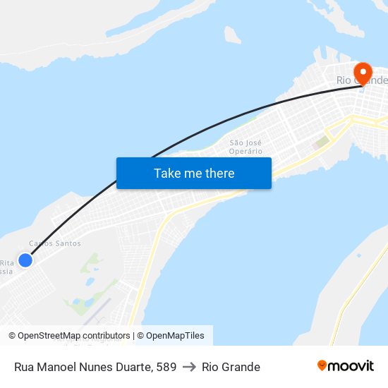 Rua Manoel Nunes Duarte, 589 to Rio Grande map