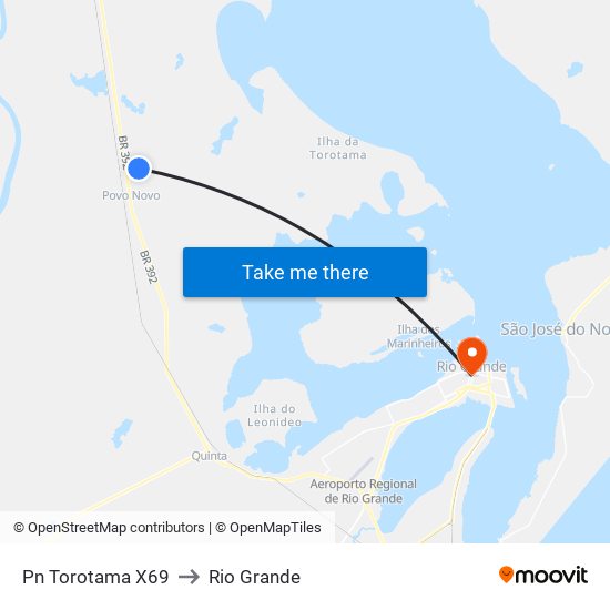 Pn Torotama X69 to Rio Grande map