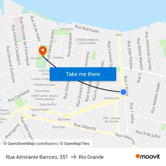 Rua Almirante Barroso, 351 to Rio Grande map
