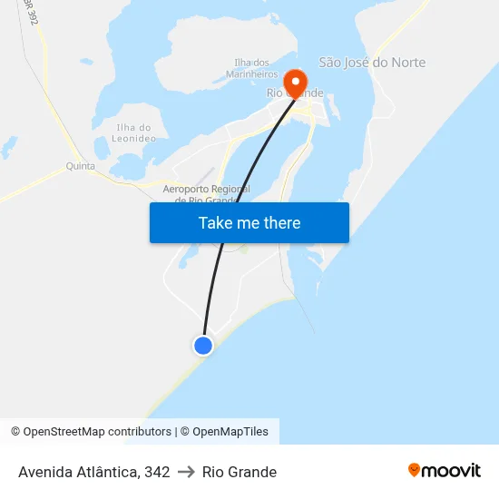Avenida Atlântica, 342 to Rio Grande map