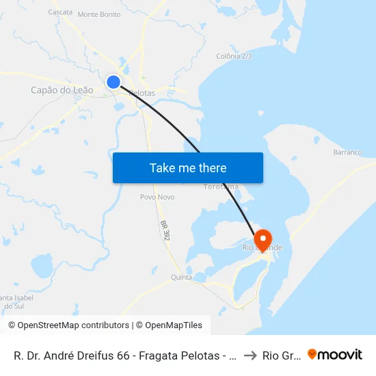 R. Dr. André Dreifus 66 - Fragata Pelotas - Rs 96045-030 Brasil to Rio Grande map