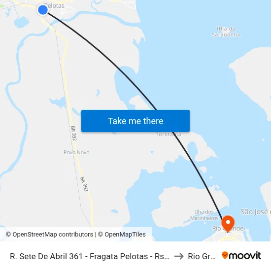 R. Sete De Abril 361 - Fragata Pelotas - Rs 96025-330 Brasil to Rio Grande map