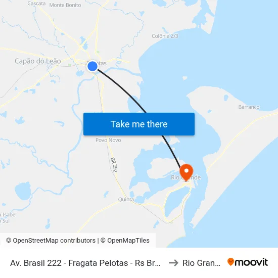 Av. Brasil 222 - Fragata Pelotas - Rs Brasil to Rio Grande map