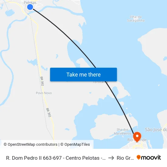 R. Dom Pedro II 663-697 - Centro Pelotas - Rs 96010-300 Brasil to Rio Grande map
